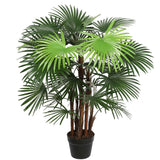 Garden Ornaments: Artificial Wide Leaf Fan Palm Tree 90cm