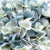 Artificial Flowers & Plants: Premium Faux Hydrangea With Glass Vase (Artificial Flowering Blue Hydrangea) 23cm