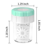 4-PCS Blue Manual Rotation Contact Lens Cleaner Case - Portable Cosmetic Lenses Storage Container & Travel Cleaning Kit
