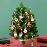 (2 set)Christmas Gnome Ornaments Set - Festive Wooden Decorations for Tree, Set of 12