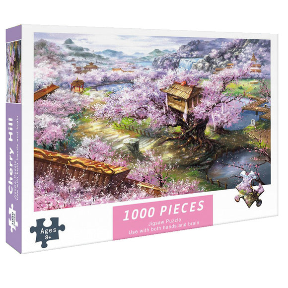 (2 PCS) 1000-Piece Cherry blossoms Jigsaw Puzzle - High Difficulty Stress-Relief  Toy