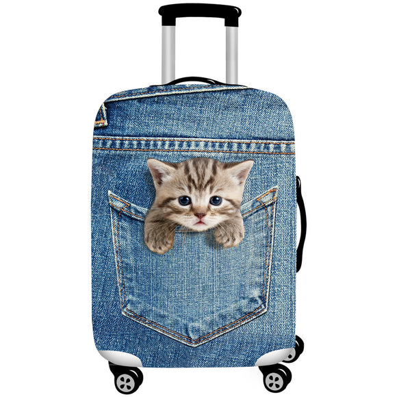 M 21-24 Inch Elastic Luggage Cover with Zipper, Travel Suitcase Protector, Scratch Resistant Luggage Cover