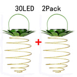 2 Pcs 30 LEDS Solar Pineapple Lantern – Outdoor LED Decorative Hanging Light, Waterproof Iron Art, Solar-Powered Garden String Light