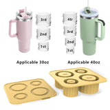 2 Pcs Green Silicone Ice Cube Tray with Lid – Easy Release, Food-Grade Platinum Silicone Ice Mold, 30oz/40oz Compatible, Durable and Reusable