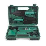 YL/L05 Green 5-Piece Compact Gardening Tool Set with Durable Case - Essential for Home Gardens