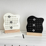 2 PCS White Minimalist Wooden Desktop Calendar Set - Stylish and Functional for Organizing Your Time