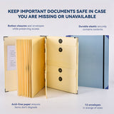 (Thick Version)Yellow Accordion File Binder with 12 Envelopes - Durable Document Organizer