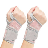 2 Pairs Pink Breathable Sports Wrist Support Wrap - Fitness Gym Wristband for Badminton & Injury Prevention