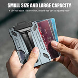 1 Pcs Green Premium RFID Blocking Aluminum Alloy ID Badge Holder with Transparent Card Slot & Money Clip