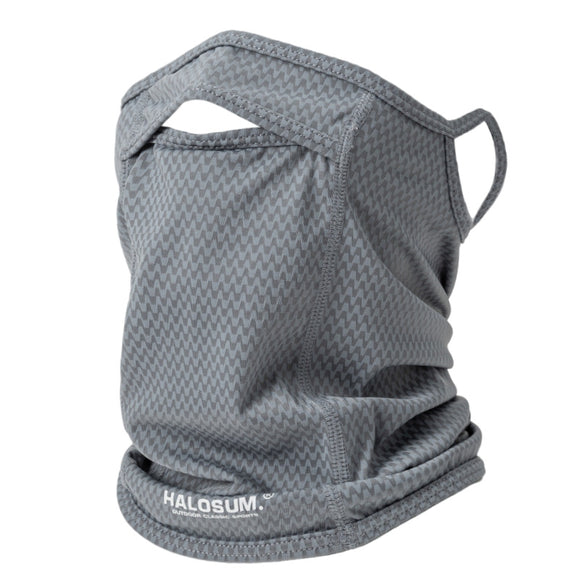 2 Pcs Grey UV Protection Breathable Cycling Face Mask with Ear Hooks - Summer Ice Silk Neck Gaiter for Men and Women