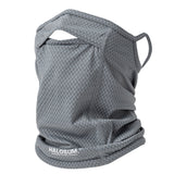 2 Pcs Grey UV Protection Breathable Cycling Face Mask with Ear Hooks - Summer Ice Silk Neck Gaiter for Men and Women