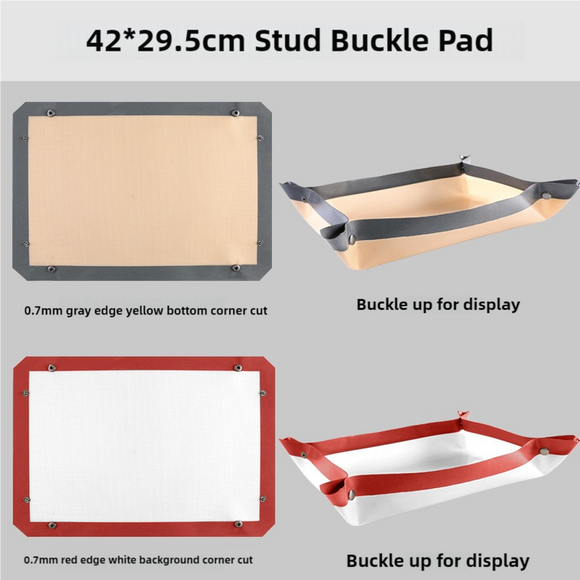 2-piece set (Gray Edge Yellow Background + Red Edge White Background) Non-stick Silicone Baking Mat for Oven & Microwave | Reusable, Thickened Fiber Baking Pad for Macarons, Cookies, Bread, Roasting Chicken, and More