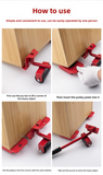 2 Pcs Red Heavy Duty Furniture Moving System, Sliding Dolly Tools for Easy Transport of Appliances, Furniture, and Heavy Objects