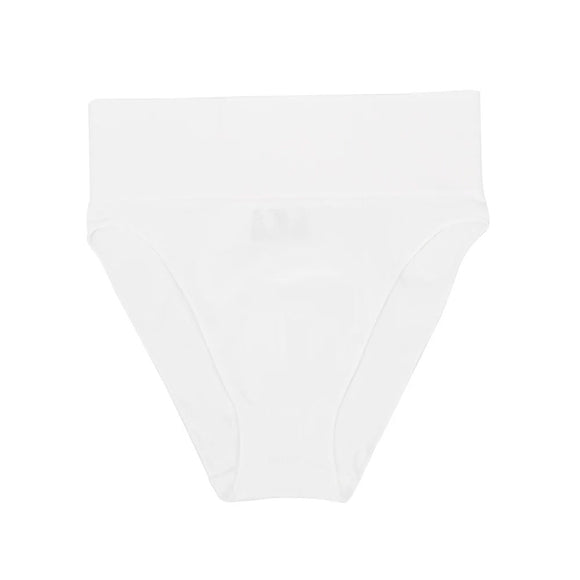 3 Pcs Size S White Microfiber High-Waisted Thong Underwear with Tummy Control – Slimming Comfort