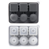 2 PCS Sphere & Square Ice Cube Tray (Gray) - Novelty Silicone Ice Maker for Whiskey Cocktails