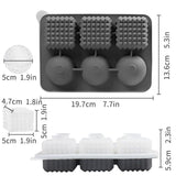 2 PCS Sphere & Square Ice Cube Tray (Gray) - Novelty Silicone Ice Maker for Whiskey Cocktails