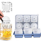 2 PCS Sphere & Square Ice Cube Tray (Pink) - Novelty Silicone Ice Maker for Whiskey Cocktails