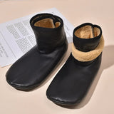 3 Pairs Women's Padded Thickened Leather Indoor Warm Floor Socks 35-38EU