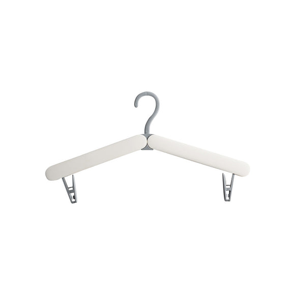 2PCS  White Portable Travel Hanger with Hidden Clips - Lightweight Folding Clothes Hanger for Socks and Small Items