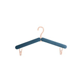 2PCS Blue Portable Travel Hanger with Hidden Clips - Lightweight Folding Clothes Hanger for Socks and Small Items