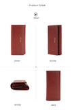 Apricot PU Slim Wallet with Polyester Interior - Stylish Clutch for Cards and Cash