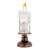 (A set of four) Festive Christmas Candle Lights with Snow Globe Decor - Perfect Creative Holiday Gift