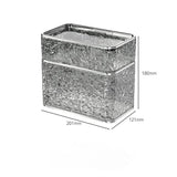2PCS Stylish Double-Layer Transparent Grey Wave-Textured Tissue Box Holder - Stylish Bathroom Storage