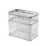 2PCS Stylish Double-Layer Transparent Grey Wave-Textured Tissue Box Holder - Stylish Bathroom Storage