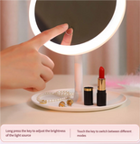 3PCS LED Makeup Mirror with Lights - Portable Tabletop Vanity Mirror, INS Style, Pink