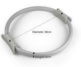 2 PCS Black 38cm Pilates Ring Circle with Comfort Foam Handles for Core & Muscle Toning