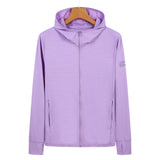 2XL Purple Long Sleeve UV Protection Summer Breathable Knitted Ice Silk Outdoor Sun Protection Clothing - Unisex Thin Sunscreen Shirt