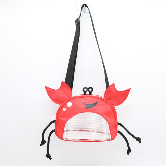 3 PCS Red Cute Crab Mesh Beach Bag for Kids - Shell Collecting Sand Toy Bag for Toddlers