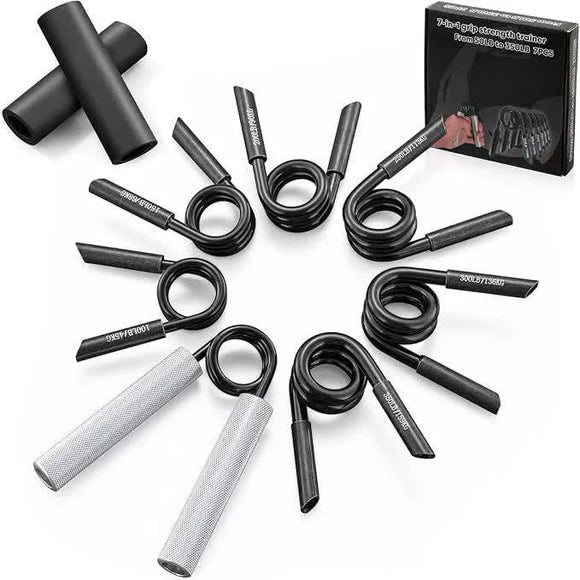 7-in-1 Aluminum Metal Grip Strength Trainer Set with Adjustable Resistance - Wrist, Finger, and Arm Exercise（50LB-350LB）