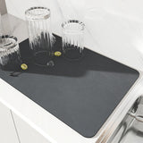 2 PCS Dark Gray Kitchen Drying Mat - Super Absorbent Dish & Cup Drainer Pad 30x40cm