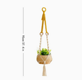 3 pcs Handwoven Plant Hanger-Cotton Rope Hanging Planter with Wooden Rings