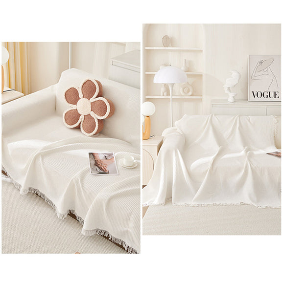 180*340CM Light Brown Premium Polyester Sofa Throw Blanket, Multi-Seasonal Use, Sofa Protector