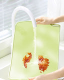 2 Pcs Green Safe & Durable Silicone Placemat - Heat Resistant, Spill-Proof Table Protector for Kids & Adults(30*40CM)