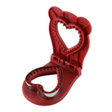 3 Pcs Red Heart Sandwich Maker Sealer - DIY Toast Pocket Bread Cutter & Sealer Mold (PP + 304 Stainless Steel)