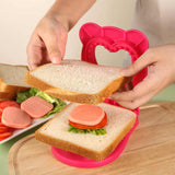 3 Pcs Rose Red Heart Sandwich Maker Sealer - DIY Toast Pocket Bread Cutter & Sealer Mold (PP + 304 Stainless Steel)