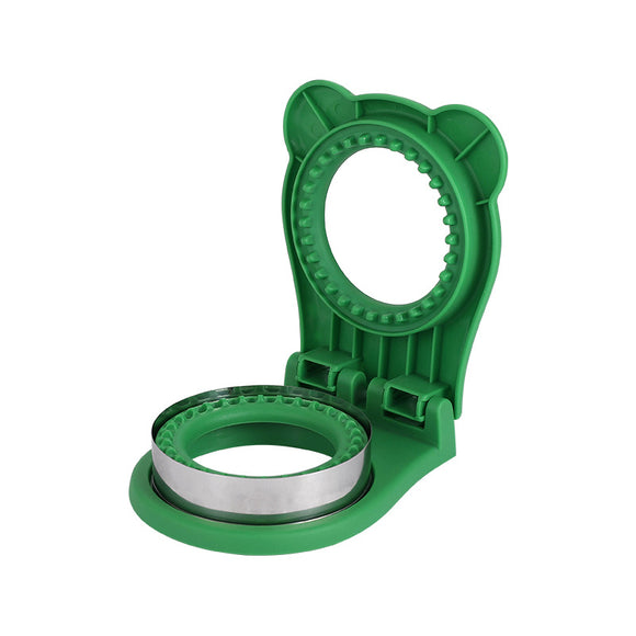 3 Pcs Green Round Sandwich Sealer & Cutter - Safe Hand Guard Design, DIY Pocket Bread Mold