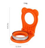3 Pcs Orange Round Sandwich Sealer & Cutter - Safe Hand Guard Design, DIY Pocket Bread Mold