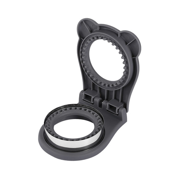 3 Pcs Grey Round Sandwich Sealer & Cutter - Safe Hand Guard Design, DIY Pocket Bread Mold