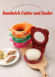 3 Pcs Pink Round Sandwich Sealer & Cutter - Safe Hand Guard Design, DIY Pocket Bread Mold