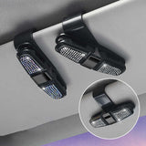 6 Pcs White Luxury Rhinestone Car Sun Visor Glasses Clip - Multi-Functional, 180° Rotatable, ABS Material