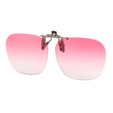 2 Pcs Gradient Pink Polarized Clip-On Sunglasses - Day & Night Use, Frameless Polygon Design for Fishing & Driving