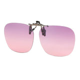 2 Pcs Purple Pink Gradient Color Polarized Clip-On Sunglasses - Day & Night Use, Frameless Polygon Design for Fishing & Driving