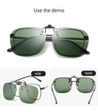 2 Pcs Grey Pink Gradient Color Polarized Clip-On Sunglasses - Day & Night Use, Frameless Polygon Design for Fishing & Driving