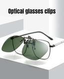 2 Pcs Purple Polarized Clip-On Sunglasses - Day & Night Use, Frameless Polygon Design for Fishing & Driving