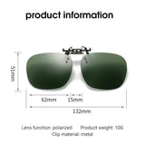 2 Pcs Black Grey Polarized Clip-On Sunglasses - Day & Night Use, Frameless Polygon Design for Fishing & Driving