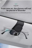 2 Pcs Beige PU Leather Car Visor Sunglasses Holder - Multi-Functional Clip for Glasses, Cards & Tickets, 9.5x4.5cm